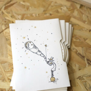 Lot de 5 cartes de vœux “L'Astronome“